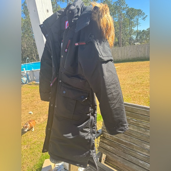 Canada Weathergear Coat Black Puffer Jacket Fur Hood Women's Small LIKE NEW - Picture 11 of 15